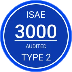 Selo de auditoria ISAE 3000 Type 2.